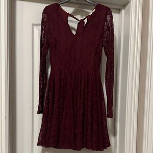 Altar'd State Rich Burgundy Lace Dress